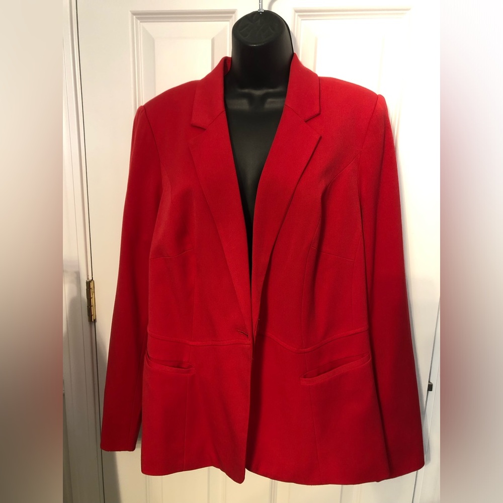 Lane Bryant red tailored one button blazer. Sz 20. Fully lined. Almost New!!!